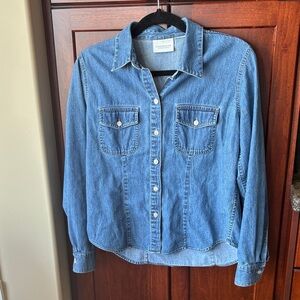 Liz Claiborne Blue Denim Shirt Size M